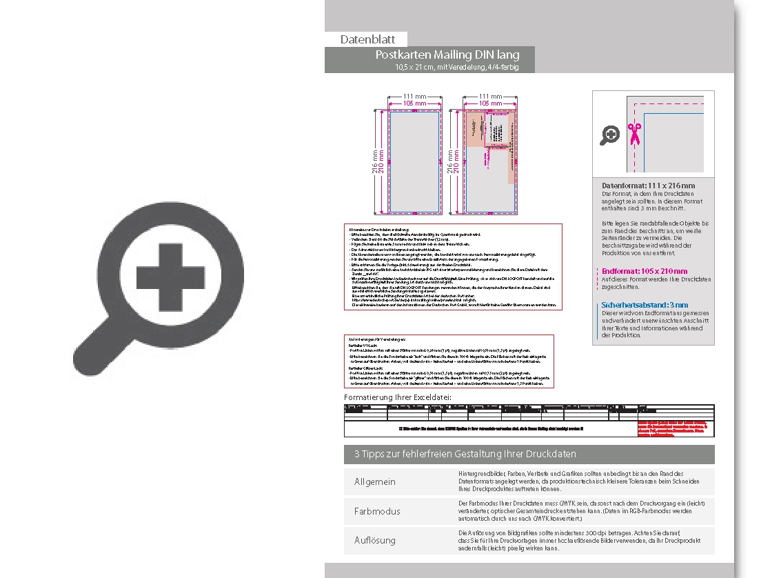 Product Bild postkarten-mailing_din_lang_(10_5_cm_x_21_0_cm)_mit_hei__folienpr__gung_silber